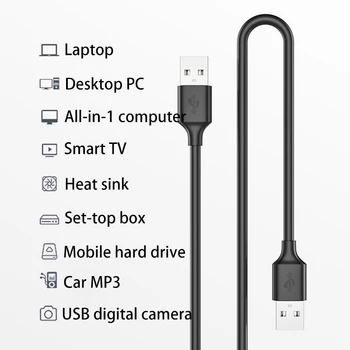 Silikagel USB produžni kabel USB na USB Tip produžni kabel USB od čovjeka do čovjeka za Radijator Hard Disk Web-kamera Produžni USB kabel
