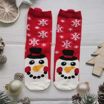 2021 Božićne čarape, Ženske Zabavne Djed Mraz Snježne Božićne dekoracije Navidad Pamučne čarape Ženske Ženske Harajuku Novu Godinu 2022
