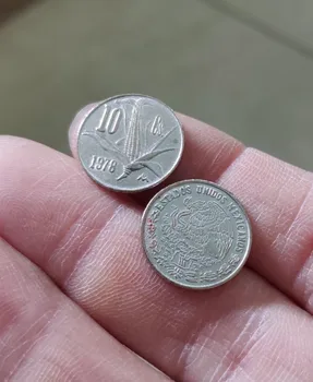 15 mm Meksiko 10 Centi Američke Kovanice Izvorni Stari Rijetke Kovanice Spomen-Izdanje Trenutno