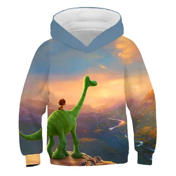 Dječaci Smiješno Dinosaur 3D Print Majica sa kapuljačom Crtani film dugih rukava Dječji pulover u stilu Jurassic Park Proljeće Dječja odjeća za djevojčice 4-14 godina 4